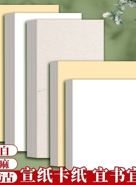 加厚国画生宣宣纸卡纸熟宣工笔画空白半生半熟书法作品纸儿童学生绘画软卡纸全仿古全麻宣框半生熟初学者纸张