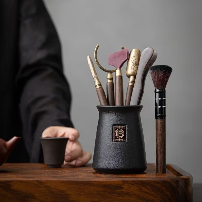 茶道六君子套装功夫茶具配件用品大全收纳茶杯垫泡茶工具茶桌摆件