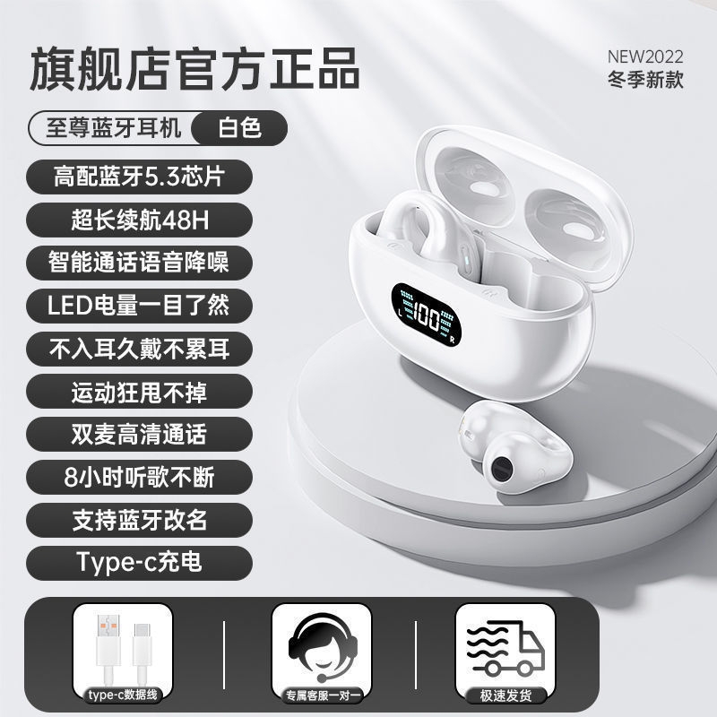 柏林之声2025新款骨传导运动无线蓝牙耳机不入耳挂耳式降噪长续航