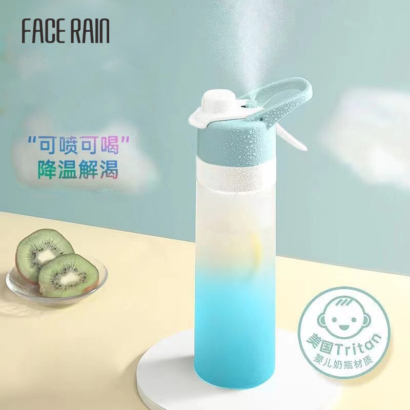 喷雾水杯Tritan食品级大容量运动杯便携650ml