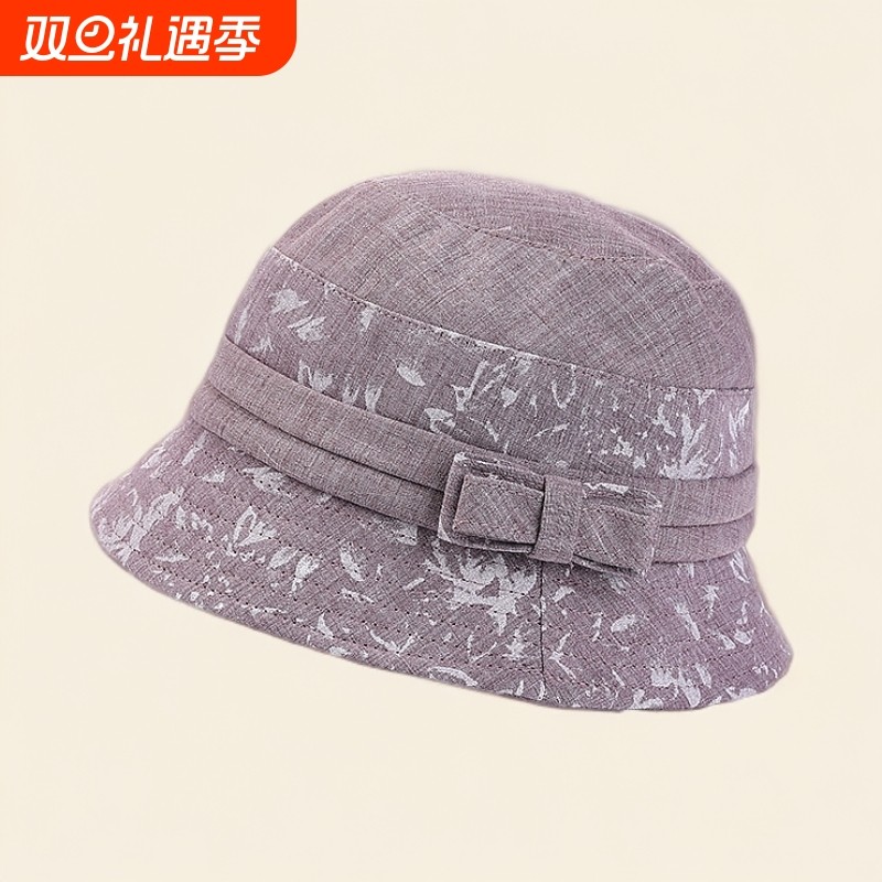 中老年人帽子女妈妈春秋天薄款盆帽老人奶奶布帽老太太渔夫帽夏季