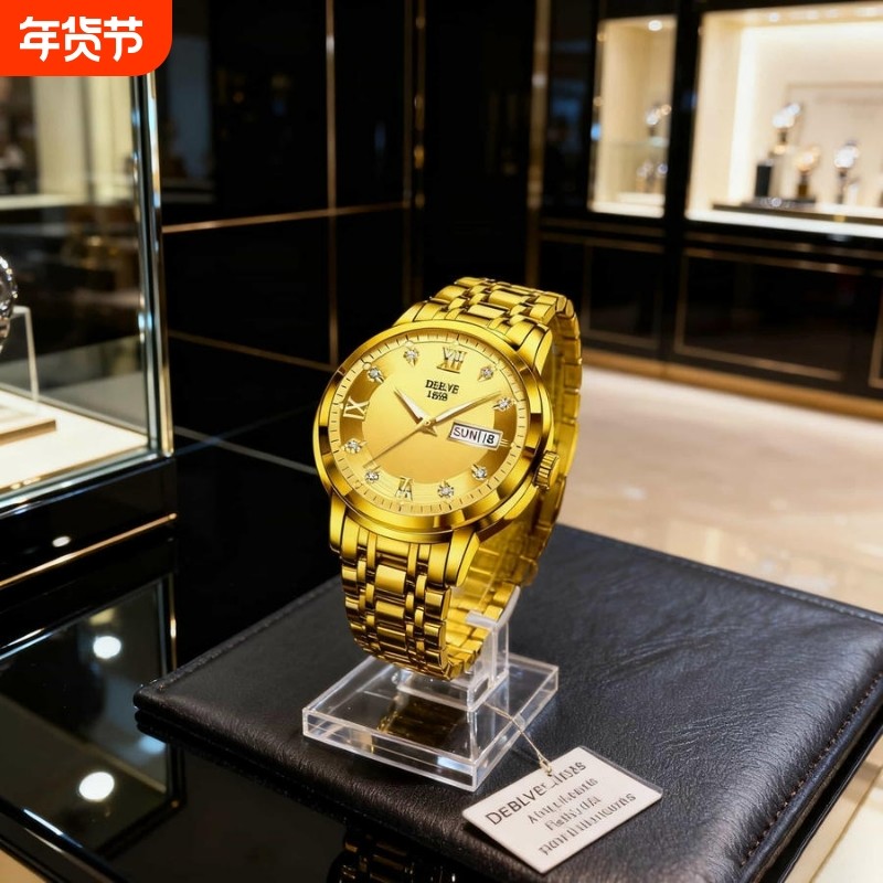 老人手表男士爸爸女款情侣表防水老年人学生石英表男款非机械表礼