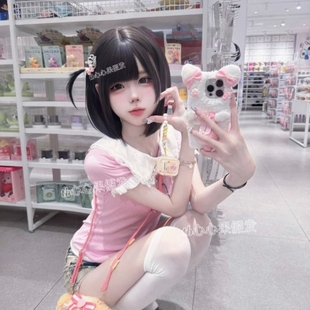 心心果家 软妹 30cm短直发 假发自然高温丝