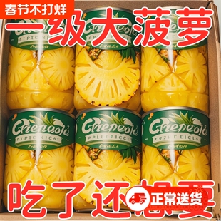 新鲜菠萝罐头凤梨水果罐头糖水312g*6整箱商用批发烘焙包邮美味