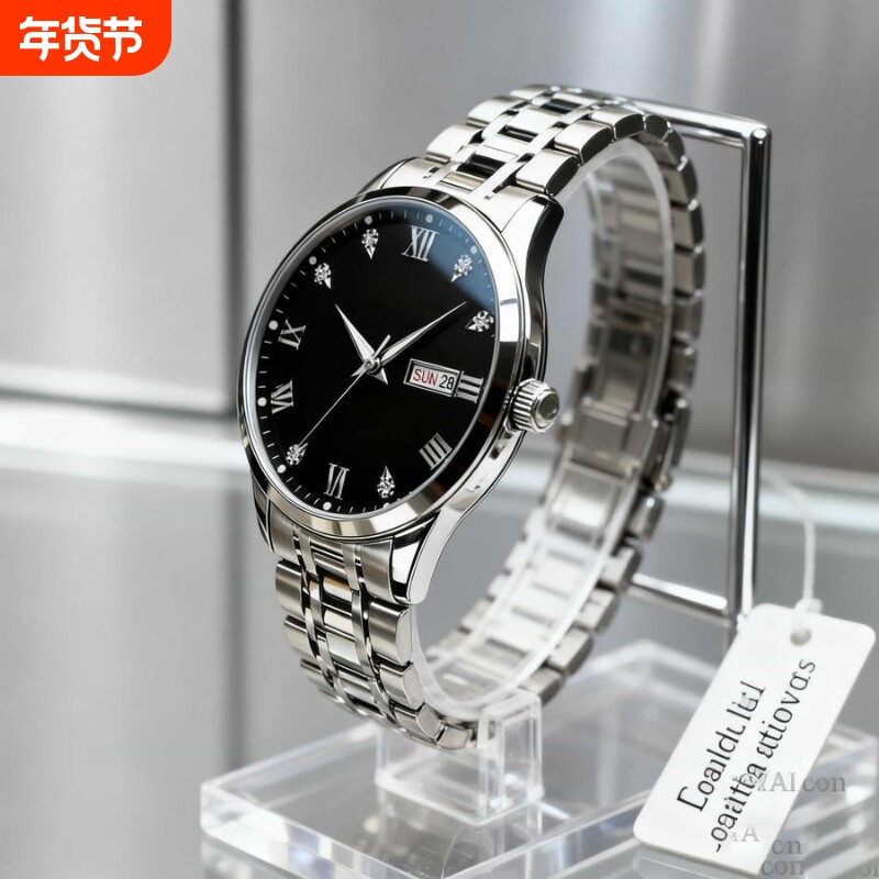 手表男款防水高级感全自动男表数字双日历防水腕表男机械风全自动