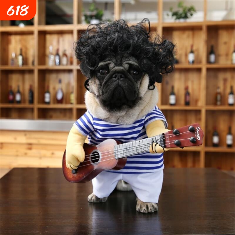 搞笑宠物狗衣服吉他变身装服饰猫步弹猫咪快手搞怪拿潮流泰迪
