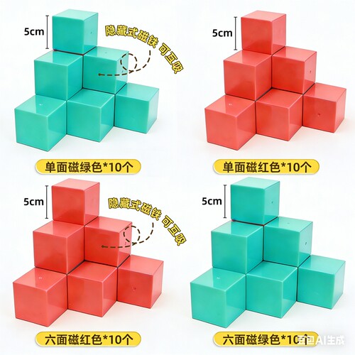 5cm磁性正方体三视图数学教具