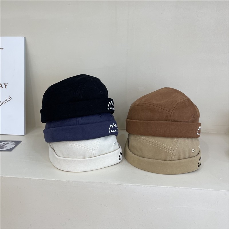 【新品】美式潮牌地主帽复古瓜皮帽子女夏季日系无檐嘻哈帽男雅痞