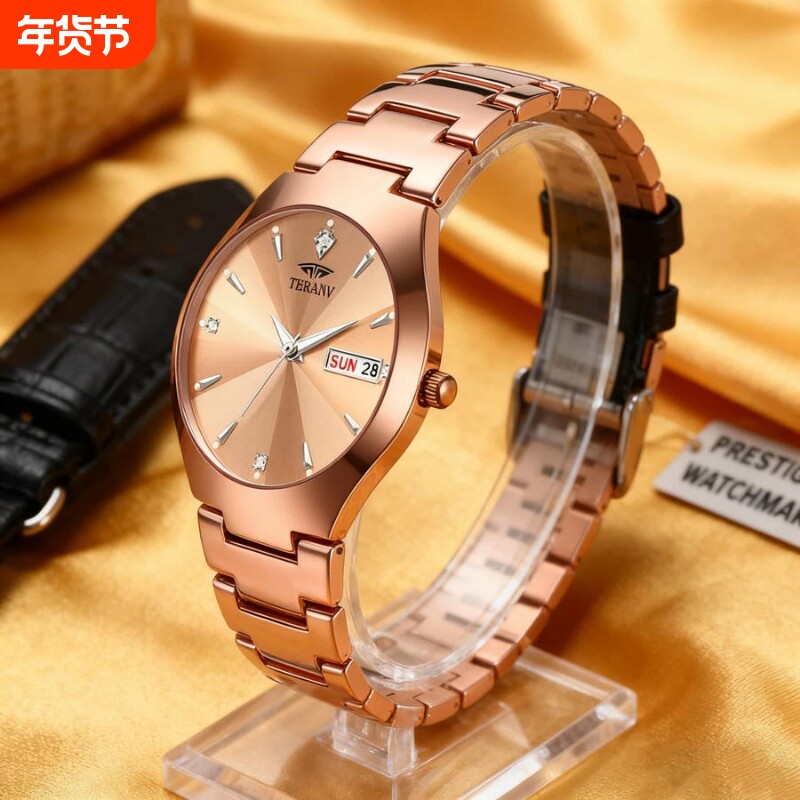 手表瑞士名表正品全自动机械风石英表商务高级感夜光防水时尚钢带