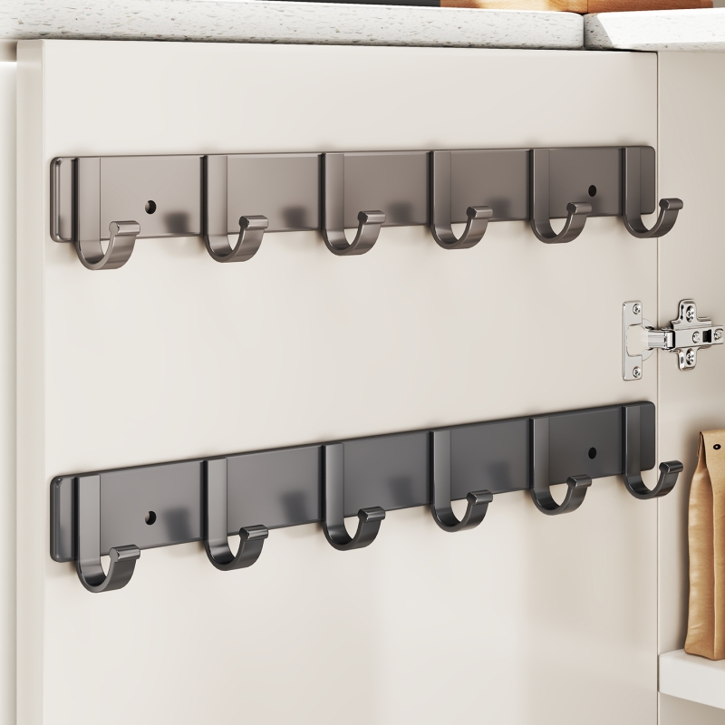 厨房置物架墙上收纳挂钩柜门一排