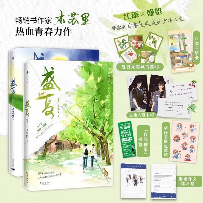 盛夏全2册木苏里热血青春力作实体书双学霸江添盛望双男主原名某某现代青春文学小说晋江高人气原创作品