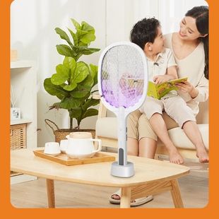 电蚊拍二合一底座充电家用USB灭蚊灯便携电蚊拍 源头厂家2025新款
