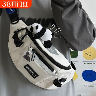 包包女2025胸包斜挎包男款腰包手机包水饺包运动帆布单肩背包尼龙