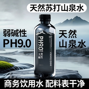 打水碱性水 箱PH9.0弱碱性饮用瓶装 天然苏打山泉水400ml 24瓶整