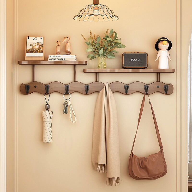 挂衣架墙上壁挂门后挂钩卧室玄关入户多功能不占空间免打孔衣帽架