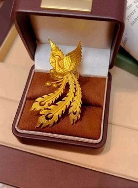 凤舞九天戒指婚嫁孔雀活口可调节结订婚仿真三金道具凤凰开口戒指