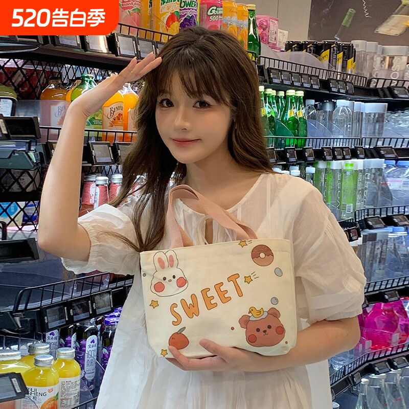 帆布包女2025新款小布包上班包包韩版手提袋通勤布袋包便当小拎包