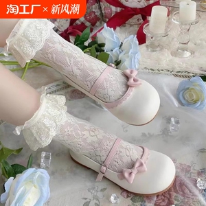圆原创lo鞋lolita鞋日系宝宝鞋平底鞋单鞋软妹鞋低跟浅口软面圆头