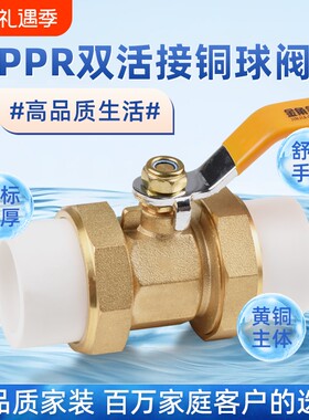 金角金牛PPR双活接铜球阀