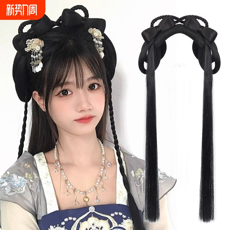 汉服头饰假发女一体式发箍软发髻古装配饰盘发古风发包发饰模特
