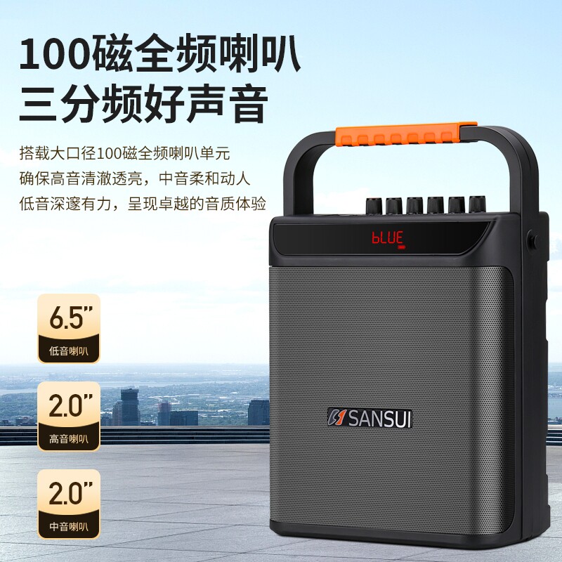 山水X500手提广场舞音响户外K歌直播无线蓝牙音箱低音炮便携小型