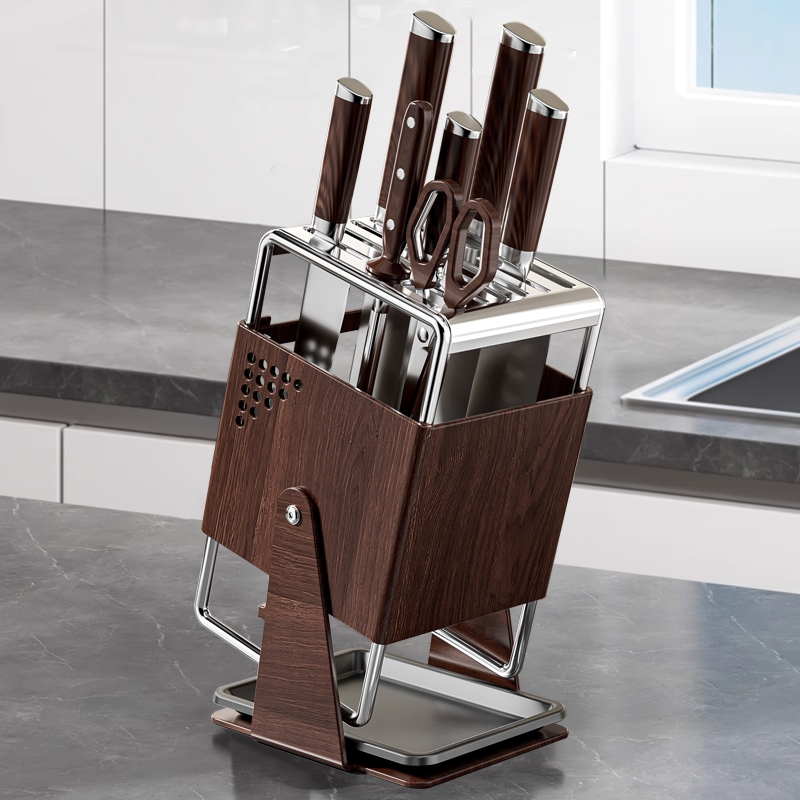 不锈钢厨房刀架刀具剪刀台面收纳