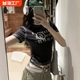 XXXIA2815正品早秋新款韩版印花字母显瘦百搭小众短袖T恤衫上衣女