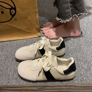 复古德训鞋女2025春季新款平底休闲运动板鞋女爆款百搭德训小白鞋