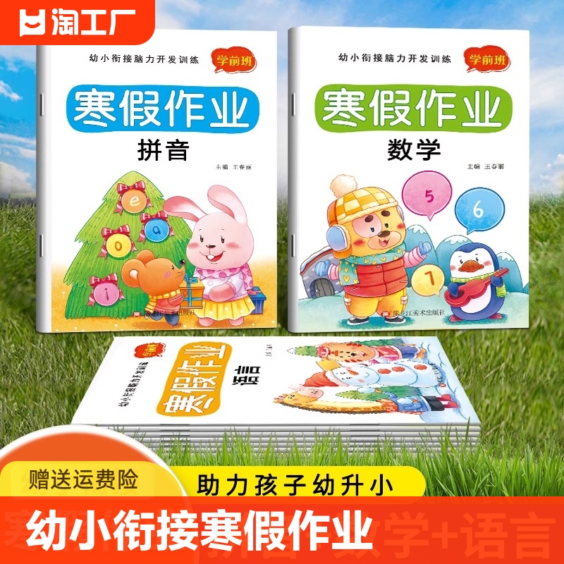 幼小衔接寒假作业幼儿园拼音数学教材全套幼升小学一年级入学准备大练习专项综合训练学前班中大班练习册测试卷练习题每日一练开发 书籍/杂志/报纸 启蒙认知书/黑白卡/识字卡 原图主图