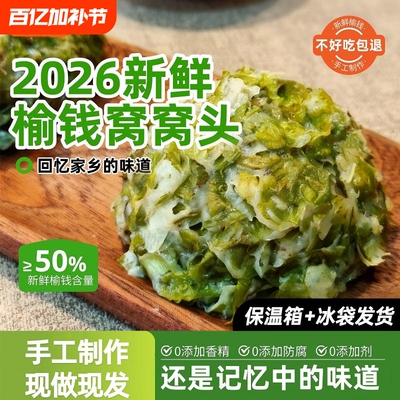 2026榆钱窝窝头新鲜现做头茬野菜团子馒头早餐速食榆钱馍