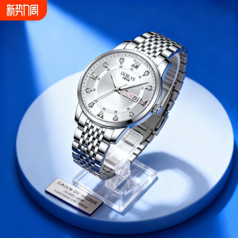 手表瑞士名表正品全自动机械风石英表商务高级感夜光防水时尚钢带