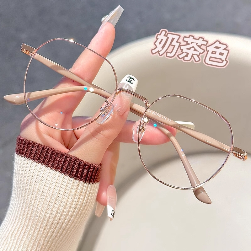 防蓝光眼镜女圆脸配近视复古显瘦男度数素颜镜框超轻新款镜片专业