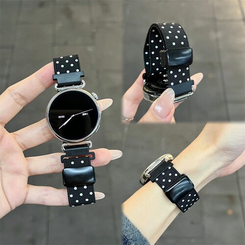 适用oppowatchx3mini表带X2个性波点编织磁吸扣watchS/4pro透气女
