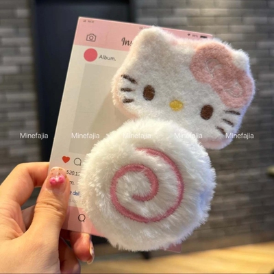 【3114人好评】可爱少女心粉色凯蒂猫鱼板发夹大号凯蒂猫BB夹毛茸