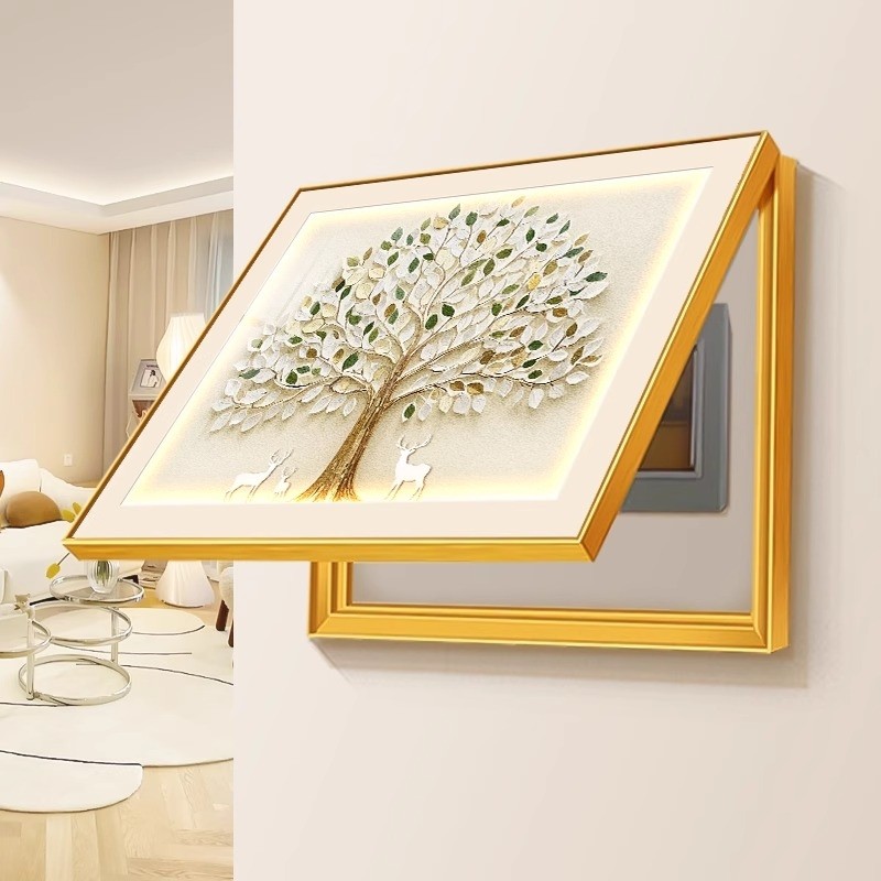 发财树电表箱装饰画高级感轻奢餐厅配电箱开关电闸盒遮挡挂画墙画