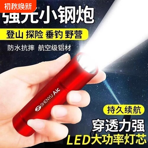 手电筒强光可充电式小型便携超亮