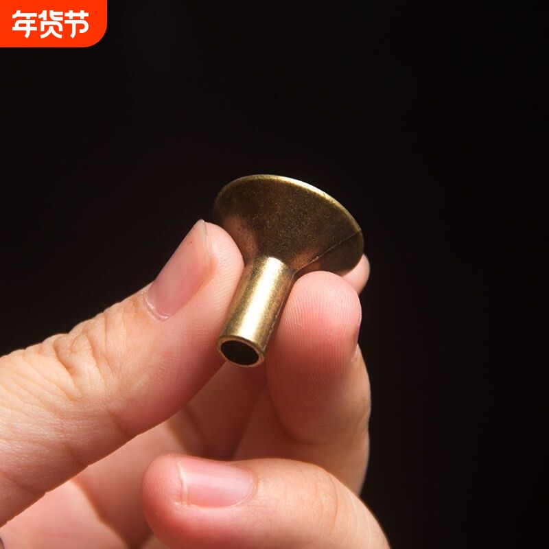 倒流香黄铜嘴铜底座檀香件导流香铜件配件摆塔香黄铜底座香托