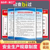 消防安全规章制度牌车间警示标识牌仓库标语安监车床操作规程员工展板宿舍疏散编号公司禁烟严禁施工危废检查