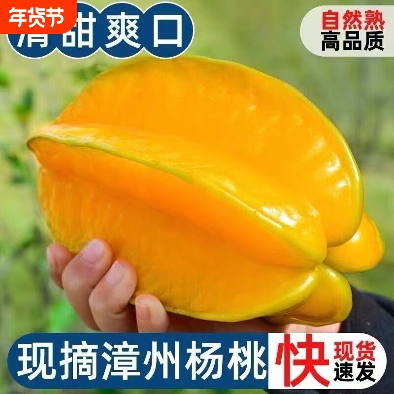 福建漳州甜杨桃大果现摘新鲜应季降火水果一整箱批发包邮送酸梅粉,水产肉类/新鲜蔬果/熟食,杨桃,淘宝优惠券,粉丝福利购,淘宝优惠卷