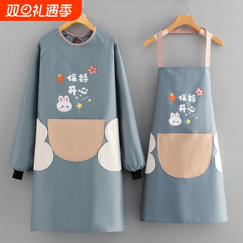 防水围裙厨房家用新款防油2025女可爱兔做饭加厚21丝罩衣耐磨家