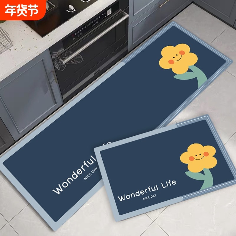 硅藻泥长条厨房地垫防滑吸水吸油耐脏脚垫家用浴室门口地毯防油,居家布艺,厨房地垫,淘宝优惠券,粉丝福利购,淘宝优惠卷