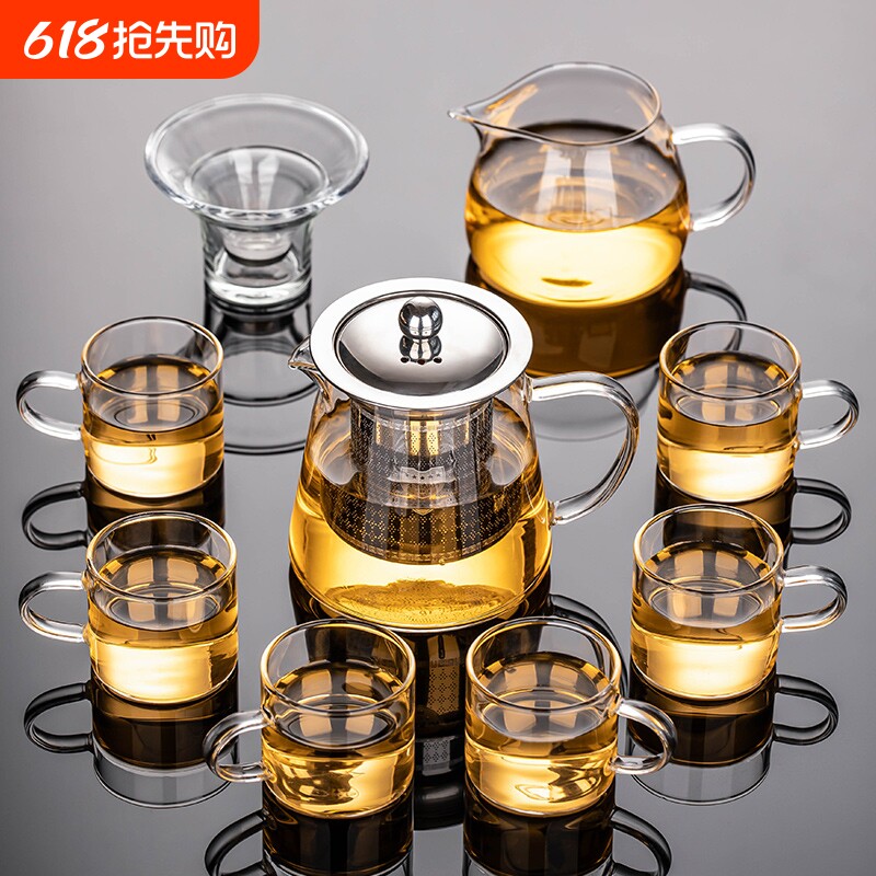 玻璃功夫茶具套装家用轻奢高档耐热高温泡茶器2024新款泡茶壶茶杯