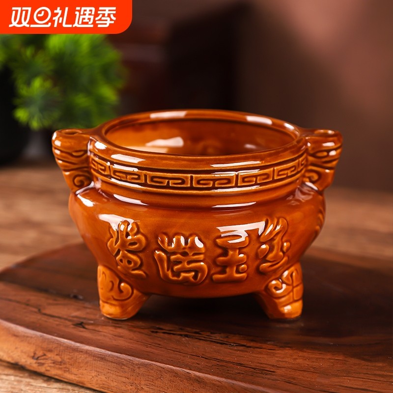 香炉家用室内供奉插香户外三足古铜色公司门店招财进宝