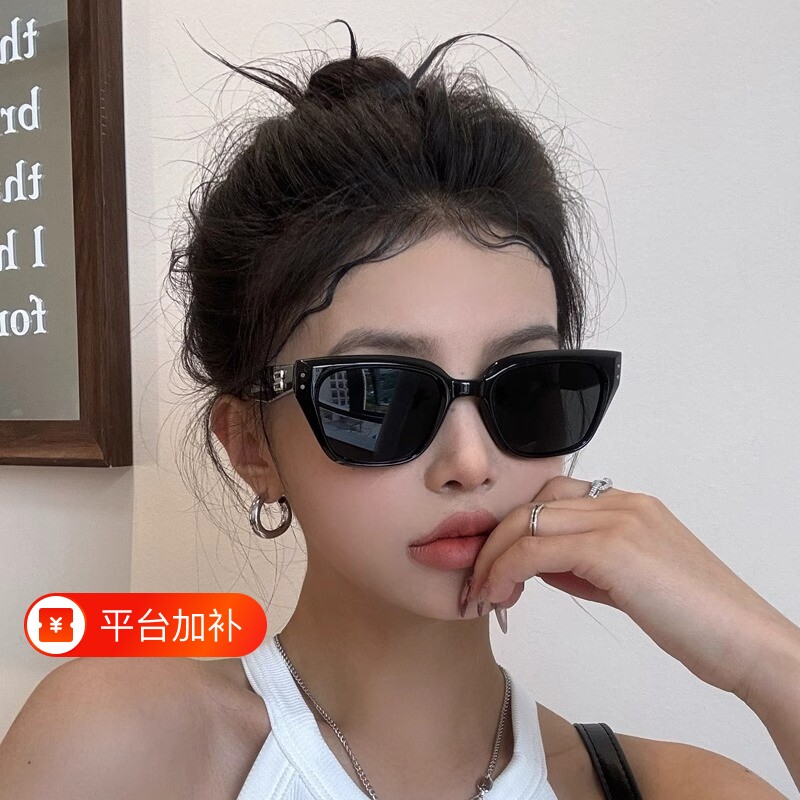 猫眼墨镜带度数女高级感显脸小2025偏光防紫外线适合方圆脸太阳镜