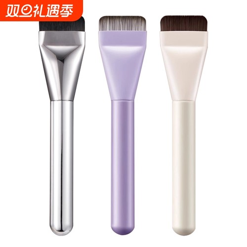 新款一字粉底刷不吃粉扁平头粉底液盘刷无痕打底超薄面膜化妆刷