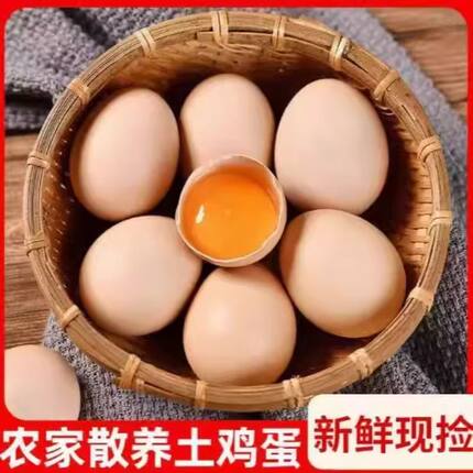 九华山新鲜土鸡蛋产地竹林散养蛋宝宝月子鸡蛋京东快递谷物农场
