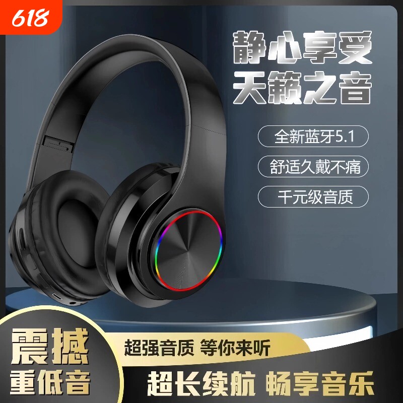 头戴式蓝牙耳机重低音电竞游戏学生听歌手机无线电脑有线通用耳麦