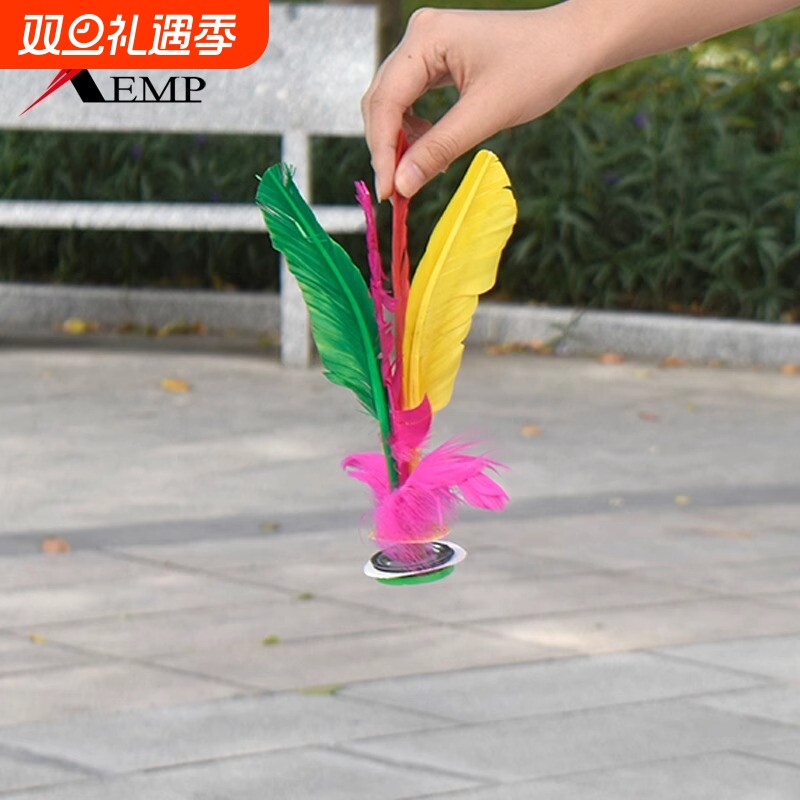 毽子A1pf0-老式彩色鸡毛耐踢毽健身初学者羽毛运动用品