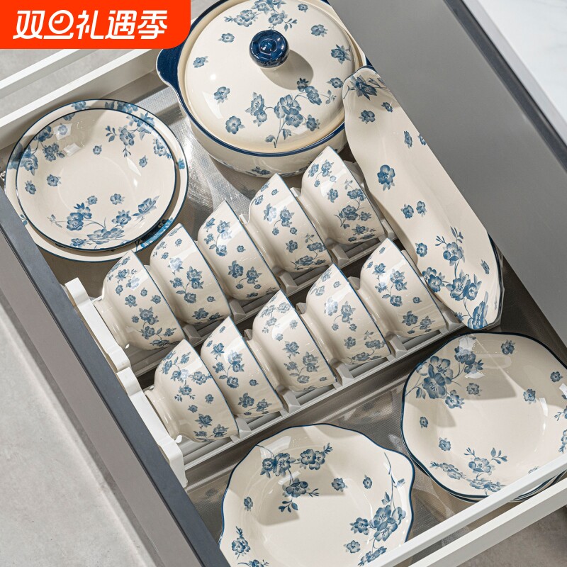 碗碟套装家用2025新款景德镇日式陶瓷碗盘碗筷盘子乔迁餐具釉下彩