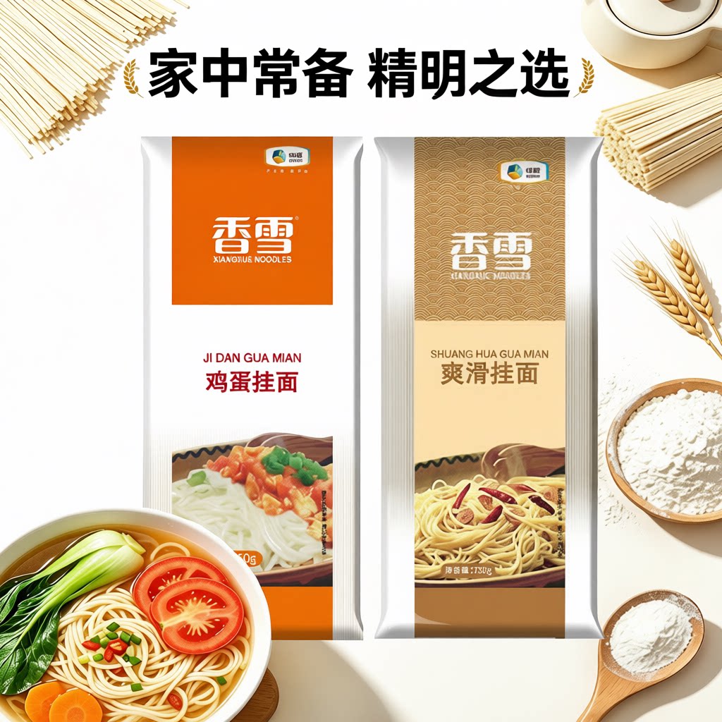 中粮香雪爽滑挂面 750g 家常干面条鸡蛋面早餐速食早餐汤面拌面图片
